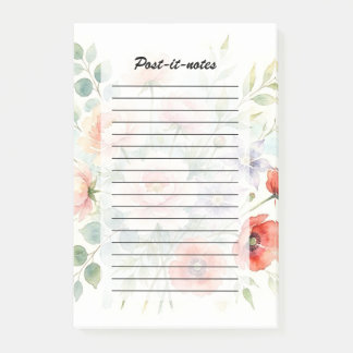 Watercolor Cottage Garden Wildflower Bouquet Post-it Notes