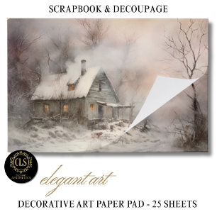 Watercolor Cottage Landscape 25 Sheet Paper Pad
