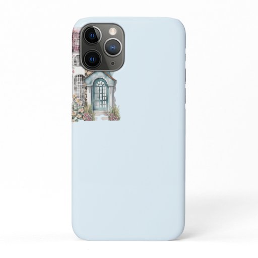 Watercolor cottage tiled roof moldings mullions iPhone 11 pro case