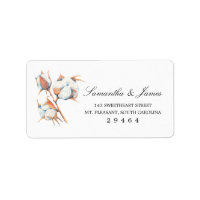Watercolor Cotton Plant | Medium Address