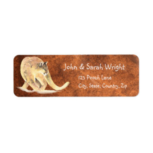 Watercolor Cougar, Puma, Mountain Lion Address Label