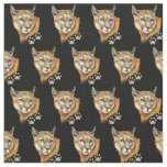 Watercolor Cougar Tracks Wild Animal Nature Art Fabric