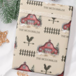 Watercolor Country Christmas Custom Wrapping Paper<br><div class="desc">This custom country wrapping paper includes adorable watercolor barn and farmhouse related graphics. Add a name using the personalization feature. Perfect for Christmas or any gifting occasion!</div>