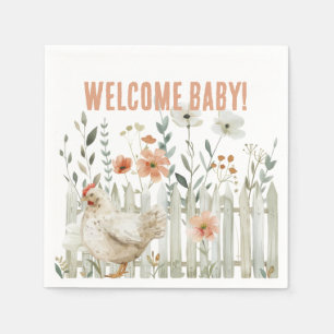 Watercolor Country Farm Baby Shower Napkins