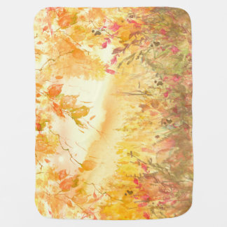 Watercolor Country Forest Landscape Art Baby Blanket