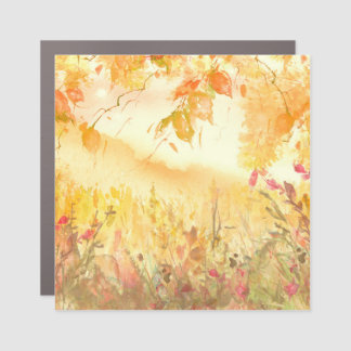 Watercolor Country Forest Landscape Art Car Magnet