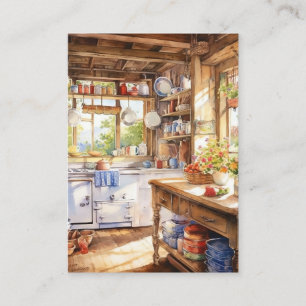 Watercolor Country Kitchen Background Business Card