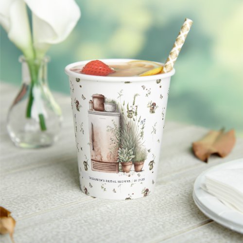 Watercolor Country Kitchen  Bridal Shower Paper Cups