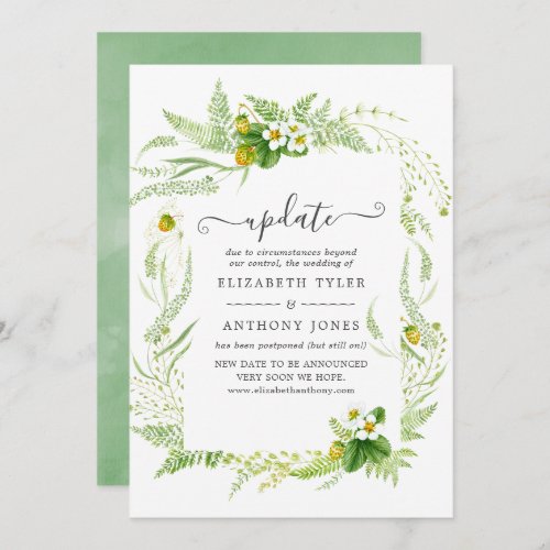 Watercolor Country Rustic Greenery Wedding Update Invitation