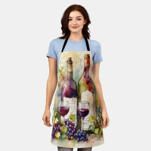 Watercolor Country Vineyard Apron