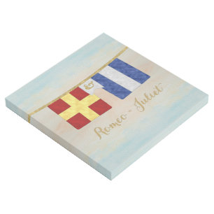 Watercolor Couples Monogram Maritime Signal Flags Gallery Wrap