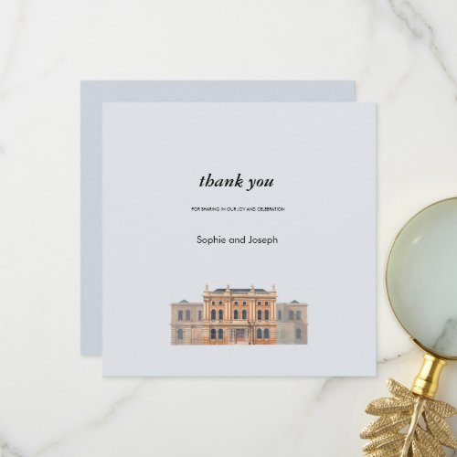 Watercolor Courthouse Wedding Thank You Card