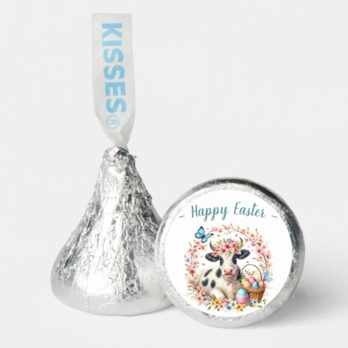 Watercolor Cow Easter Eggs and Flowers _   Hersheys Kisses