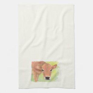Watercolor Cow Kitchen Towel