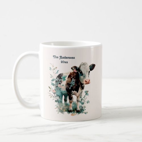 Watercolor cow lover Rustic Farmhouse Coffee Mug