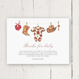 Watercolor Cowboy Baby Shower Books for baby Enclosure Card