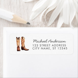 Watercolor Cowboy Western Return Address Label