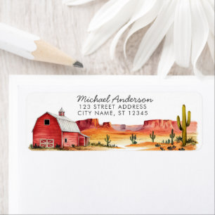 Watercolor Cowboy Western Return Address Label