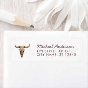 Watercolor Cowboy Western Return Address Label