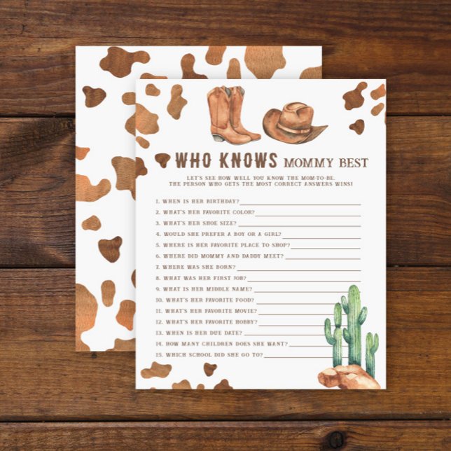 Watercolor cowboy western - Who knows mommy best (Creator Uploaded)