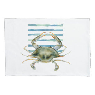 WATERCOLOR CRAB COASTAL BEACH, PILLOW CASE