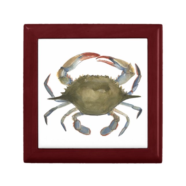 Watercolor Crab - Gray Gift Box (Front)