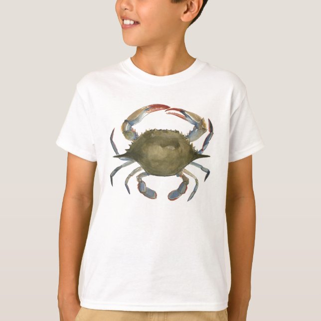 Watercolor Crab - Gray T-Shirt (Front)