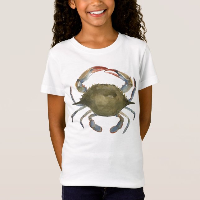 Watercolor Crab - Gray T-Shirt (Front)