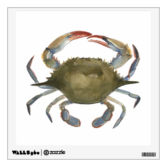 Watercolor Crab - Gray Wall Decal (Front)