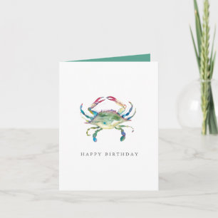 Watercolor Crab Greeting Card for a Birthday