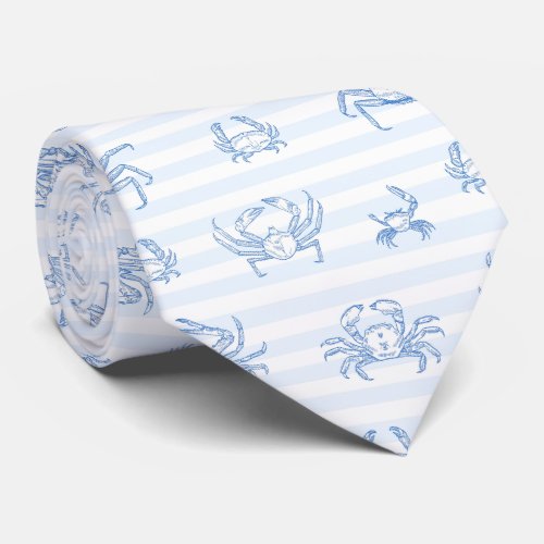 Watercolor Crab Line Art  Neck Tie