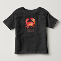 Watercolor Crab Ocean Kids Personalized Toddler T-shirt
