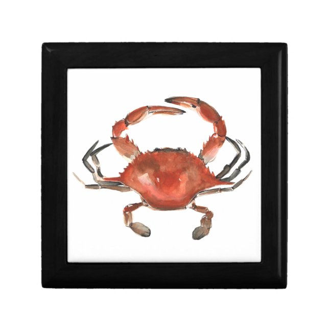 Watercolor Crab - Red Gift Box (Front)