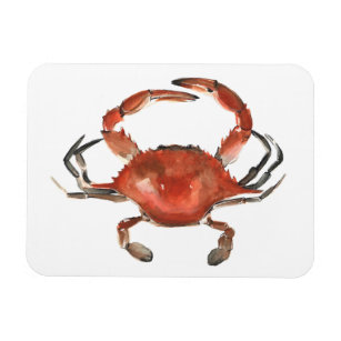 Watercolor Crab - Red Magnet
