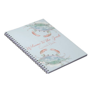 Watercolor Crab Rental Guest Book