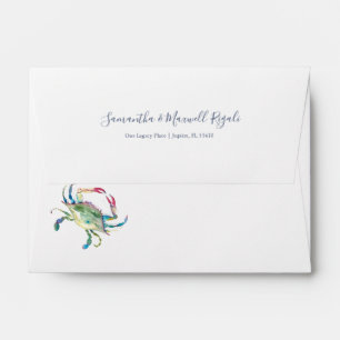 Watercolor Crab Return Address Envelopes