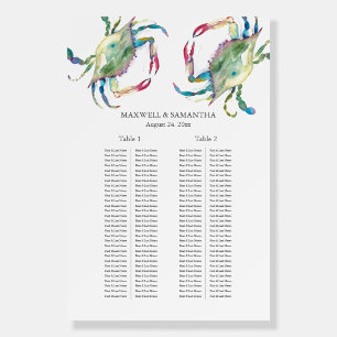 Watercolor Crab Seating Chart Sign