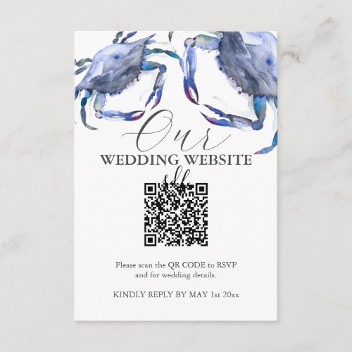 Watercolor Crab Wedding Enclosure Cards
