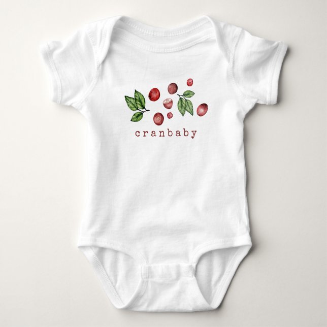 Watercolor Cranberry  Baby Bodysuit (Front)