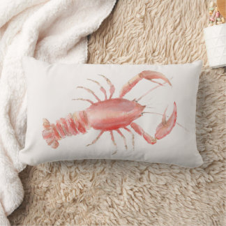 Watercolor Crawfish Lumbar Pillow