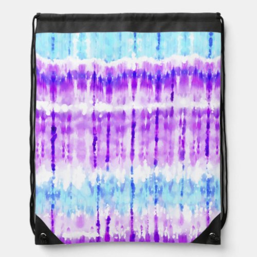 Watercolor creative tie dye light blue ana purple  drawstring bag