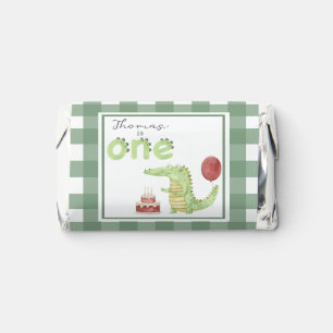 Watercolor Crocodile 1st birthday party Hershey's Miniatures