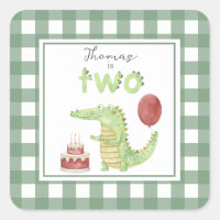 Watercolor Crocodile 2nd birthday