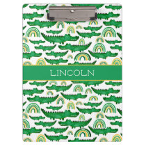 Watercolor Crocodile Alligator Rainbow Personalize Clipboard