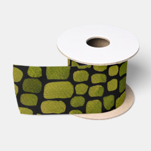 Watercolor Crocodile Print Satin Ribbon