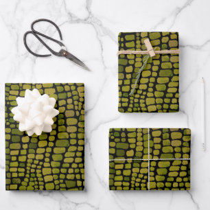 Watercolor Crocodile Print Wrapping Paper Sheets