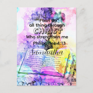 Watercolor cross bible verse Christian Postcard