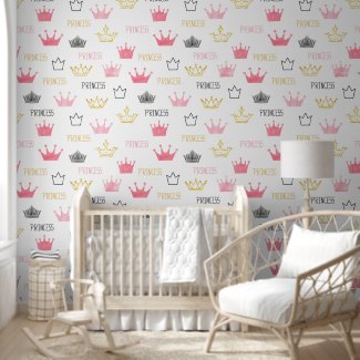 Watercolor Crowns Pink Little Princess Nursery