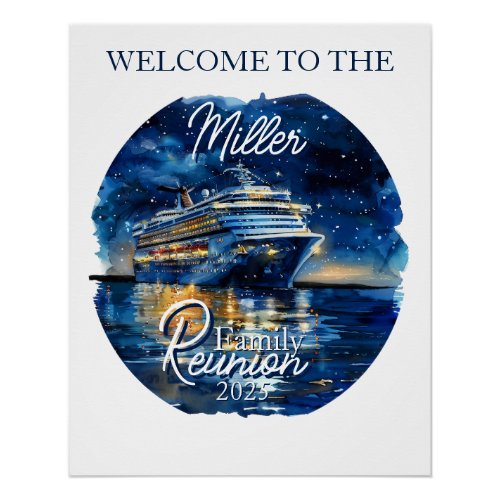 Watercolor Cruise Ship Family Reunion