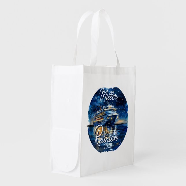 Watercolor Cruise Ship Family Reunion Tote Bag (Front Side)